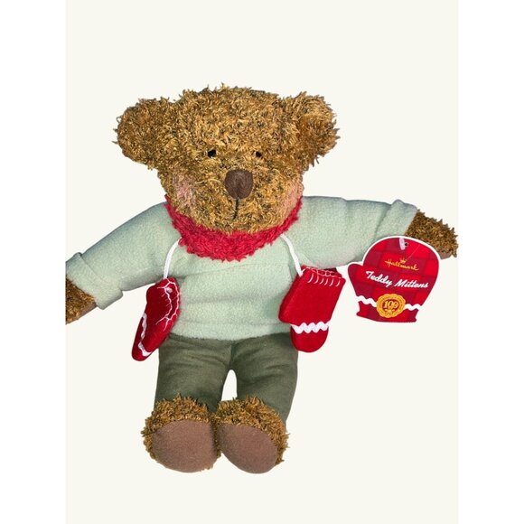 Hallmark Teddy Mittens Bear Plush Collectible 100th Anniversary Stuffed Toy 12" - Picture 1 of 11
